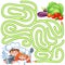 Help little chefs find path to vegetable. Labyrinth. Puzzle. Maze game for kids