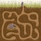 Help the mouse find his family in the hole. Children`s simple maze game.