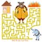 Help the pig to get home and out of the maze. Vector Rebus