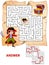 Help pirate find path to treasure chest . Labyrinth. Maze game for kids