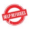 Help Refugees rubber stamp