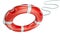 Help, safety, security concept. Lifebelt, life buoy isolated on white background