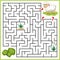 Help Sheep to find the right path to cabbage, grass, sedge. Three entrances, one exit. Answer under the layer. Square Maze Game.