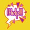 Help Sticker, Label Icon Colorful Banner Support Concept
