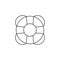 Help thin line icon, lifebuoy outline vector logo illustration,