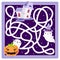 Help two little ghosts find the way to haunted house. Maze game for kids