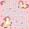 Help unicorn find path to friend. Labyrinth. Maze game for kids