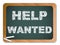 Help Wanted on Chalk Blackboard