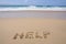 Help written on sand