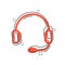 Helpdesk icon in comic style. Headphone cartoon vector illustration on white isolated background. Chat operator splash effect