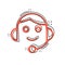 Helpdesk icon in comic style. Headphone cartoon vector illustration on white isolated background. Chat operator splash effect