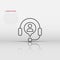 Helpdesk icon in flat style. Headphone vector illustration on white isolated background. Chat operator business concept