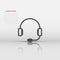Helpdesk icon in flat style. Headphone vector illustration on white isolated background. Chat operator business concept