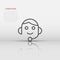 Helpdesk icon in flat style. Headphone vector illustration on white isolated background. Chat operator business concept