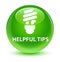 Helpful tips (bulb icon) glassy green round button