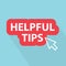 Helpful tips button with mouse pointing arrow
