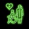 helping and caring for disabled people at home neon glow icon illustration