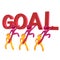 Helping friends reaching goal icon symbol