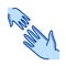 Helping hand line icon.