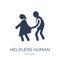 helpless human icon. Trendy flat vector helpless human icon on w