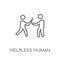 helpless human linear icon. Modern outline helpless human logo c