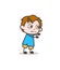 Helpless Kid Face - Cute Cartoon Kid Vector