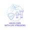 Helps cope with life stressors blue gradient concept icon