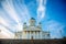 Helsinki Cathedral cloudy blue sky. Building Architecture Elements