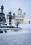 Helsinki Cathedral at twilight in winter