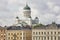 Helsinki city center skyline with Tuomiokirkko cathedral. Travel