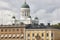 Helsinki city center skyline with Tuomiokirkko cathedral. Travel