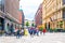 HELSINKI, FINLAND, AUGUST 17, 2016: People are strolling over Keskuskatu street connecting the swedish theater and the