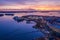 Helsinki. Finland. Bird eye view of the city from the Gulf of Finland, aerial view