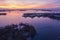 Helsinki. Finland. Bird eye view of the city from the Gulf of Finland, aerial view