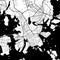 Helsinki, Finland City Monochrome Black and White Minimalist Street Road Aesthetic Decoration Map