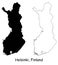 Helsinki Finland. Detailed Country Map with Location Pin on Capital City.