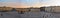 HELSINKI, FINLAND - Jul 23, 2016: Panoramic view over Senate Square of Helsinki at dusk