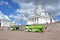 HELSINKI / FINLAND - July 20, 2013: White Helsinki Cathedral, the evangelical lutheran church. At the picture are many people and