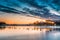 Helsinki, Finland. Landscape With City Pier, Jetty At Winter Sunrise