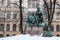 Helsinki, Finland, March 2012. Monument to the creator of the Finnish heroic epic `Kalevala`.