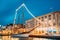 Helsinki, Finland. Old Wooden Sailing Vessel Ship Schooner Is Moored To The City Pier, Jetty.