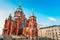 Helsinki Finland. Uspenski Orthodox Cathedral Upon Hillside, Chu
