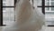 Hem Of A Wedding Dress. Girl Spinning In A Dress