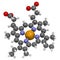 Heme B (haem B) molecule. Heme is an essential component of hemoglobin, myoglobin, cytochrome, catalase and other metalloproteins