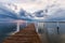 Hemingway Pier Next to the Bay Bridge outside of Annapolis Maryland at Sunset