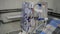 Hemodialysis machines with tubing.