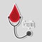 Hemophilia blood drop and stethoscope campaign