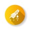 Hemophilia yellow flat design long shadow glyph icon