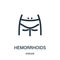 hemorrhoids icon vector from disease collection. Thin line hemorrhoids outline icon vector illustration. Linear symbol for use on