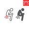Hemorrhoids line and glyph icon, anus pain and constipation, hemorrhoid vector icon, vector graphics, editable stroke